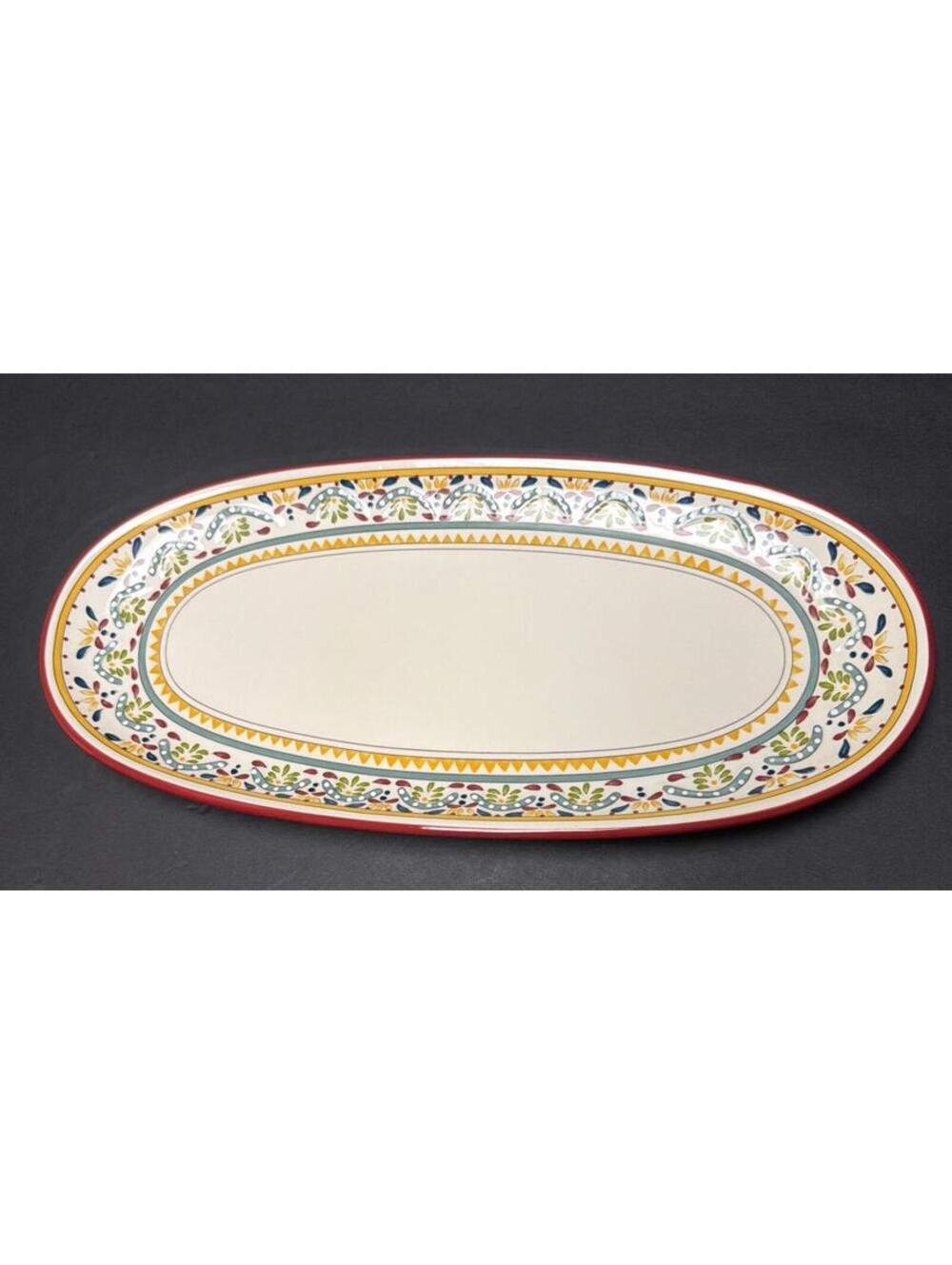 Bobby Flay Sevilla Oval Serving Platter Bread Tray Spanish Style Discontinued
